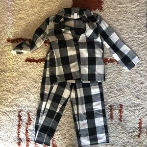 Old Navy Kids Checkered Pajama Set - Black and White